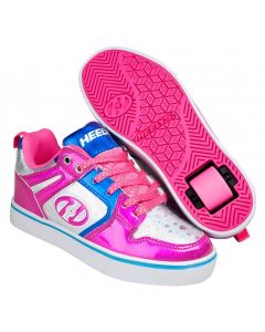 Heelys Motion Girls Pink Roller Skate Shoes Kids Low Tops Solo Wheel Trainers 