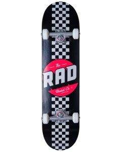 RAD Checker Stripe 8" Complete Skateboard - Black