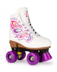 Rookie Butterfly Adjustable Quad Roller Skates - White