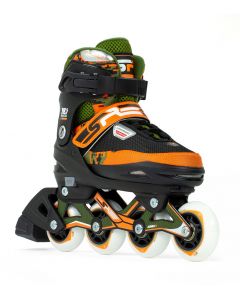 SFR Pixel Adjustable Inline Roller Skates - Green / Orange