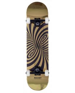 Rocket Twisted Foil Gold Complete Skateboard - 31" x 7.5" 