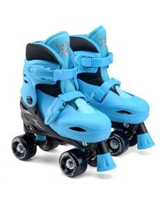 Xootz Kids Adjustable Quad Roller Skates - Black / Blue