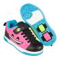 Heelys Dual Up X2 Shoes - Black / Pink / Cyan / Neon Yellow