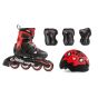 B-STOCK Rollerblade 2019 Cube Inline Skates & Protection Pack - Black / Red UK4-7