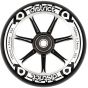 District 110mm x 24mm Cast Alloy Core Scooter Wheel - Black / Black
