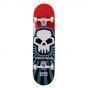 Rampage Rising Skull 8" Complete Skateboard - Red / Blue