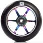 Logic 6 Spoke 110mm Scooter Wheel - Black / Neochrome Rainbow Oil Slick