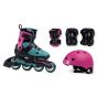 Rollerblade 2020 Cube Inline Skates & Protection Pack - Pink / Emerald