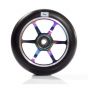 Logic 6 Spoke 110mm Scooter Wheel - Black / Neochrome Rainbow Oil Slick