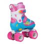 Rookie Adjustable Fab Blue / Pink Quad Roller Skates