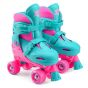 Xootz Kids Adjustable Quad Roller Skates - Pink / Teal