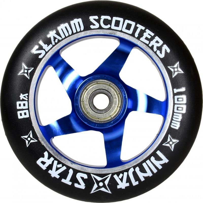 Slamm Ninja Star 100mm Scooter Wheel - Black / Blue