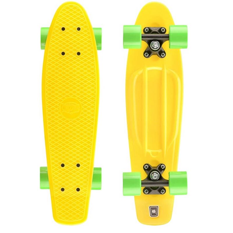 Xootz 22" Retro Cruiser Skateboard - Yellow