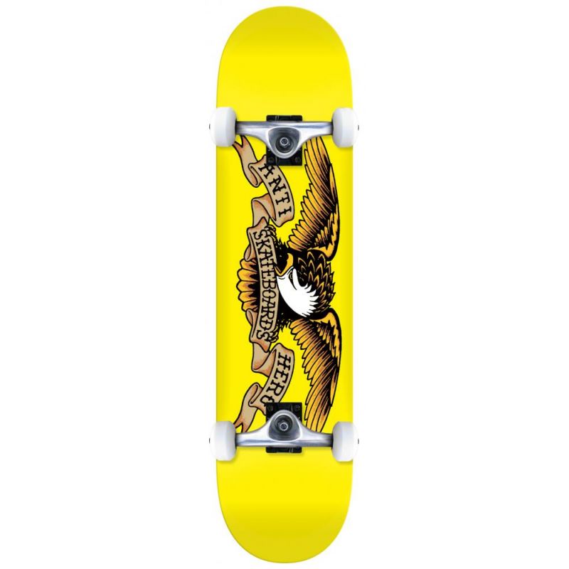 Anti Hero Classic Eagle 7.3" Complete Skateboard - Yellow