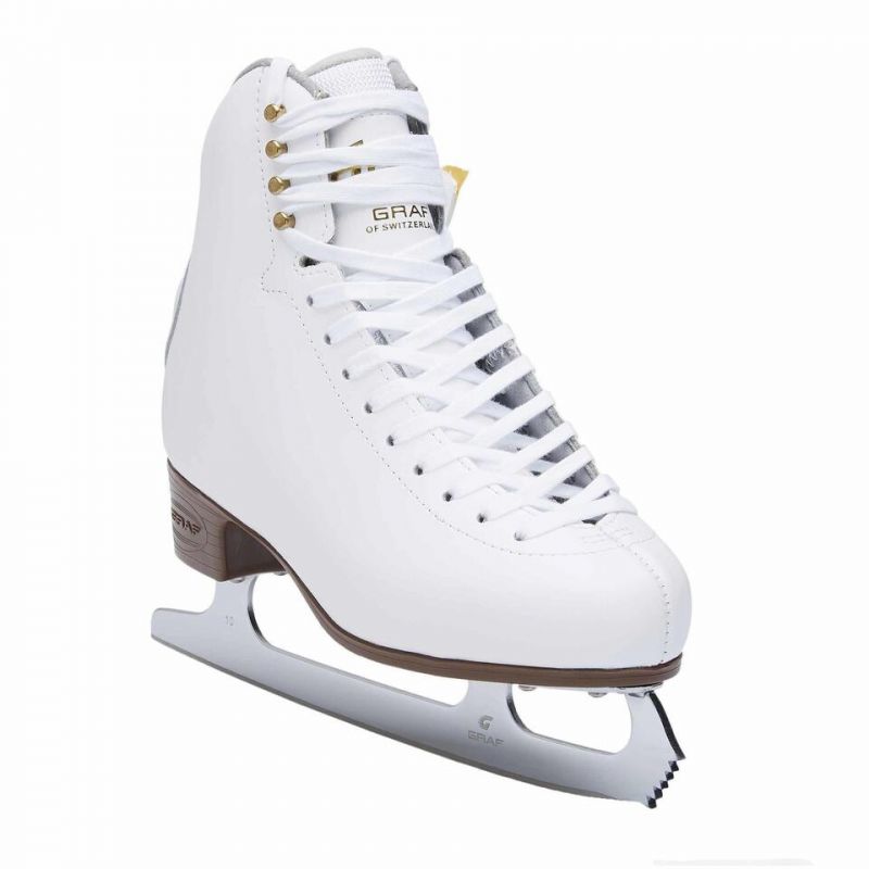 Graf Arosa Gold White Figure Ice Skates
