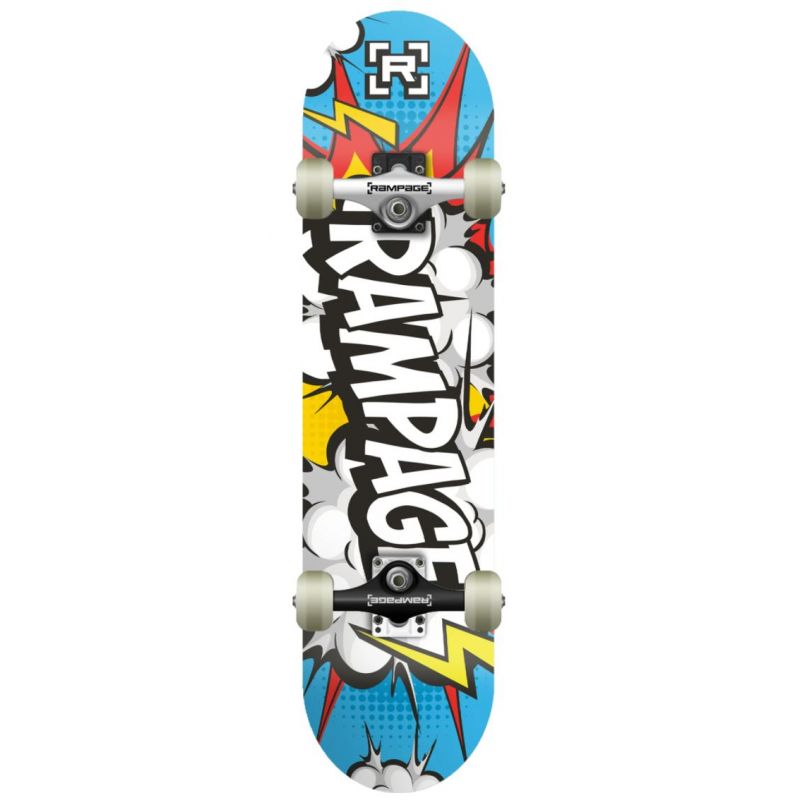 Rampage Comic White Complete Skateboard - 31" x 8"