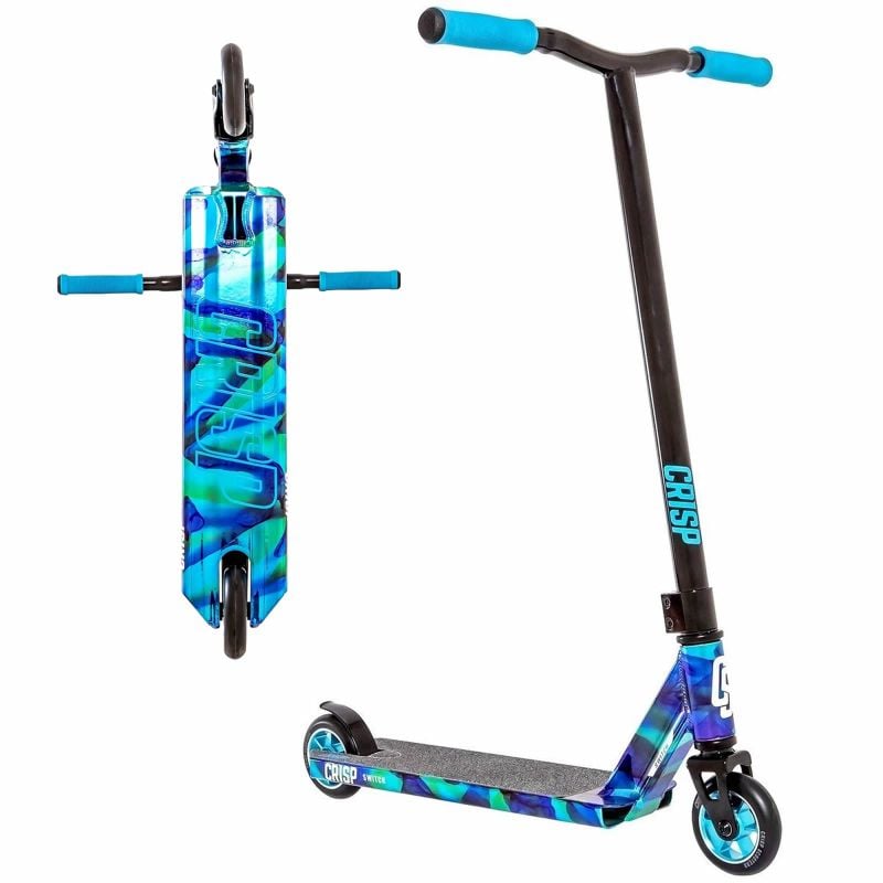 Crisp Switch 2020 Complete Stunt Scooter - Chrome Cloudy Blue / Black