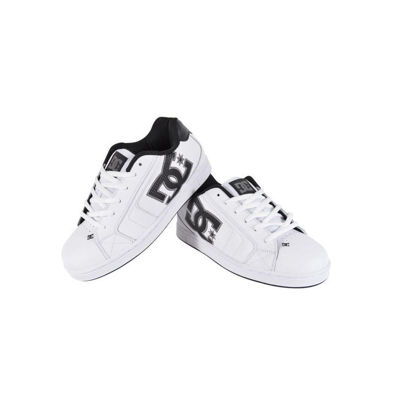 DC Mens Net SE Shoes - White / Black / White Print - UK7 / EU41