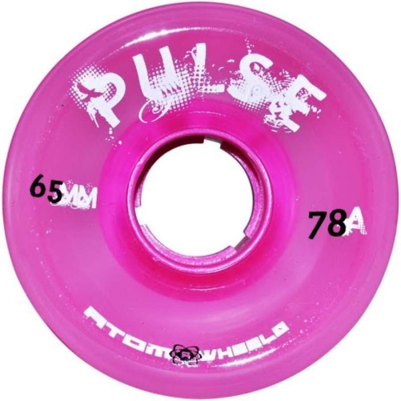 Atom Pulse 65mm 78A Quad Roller Skate Wheels (4-pack) - Pink