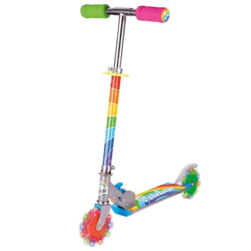 Ozbozz Rainbow Flashing Wheels Push Foldable Scooter