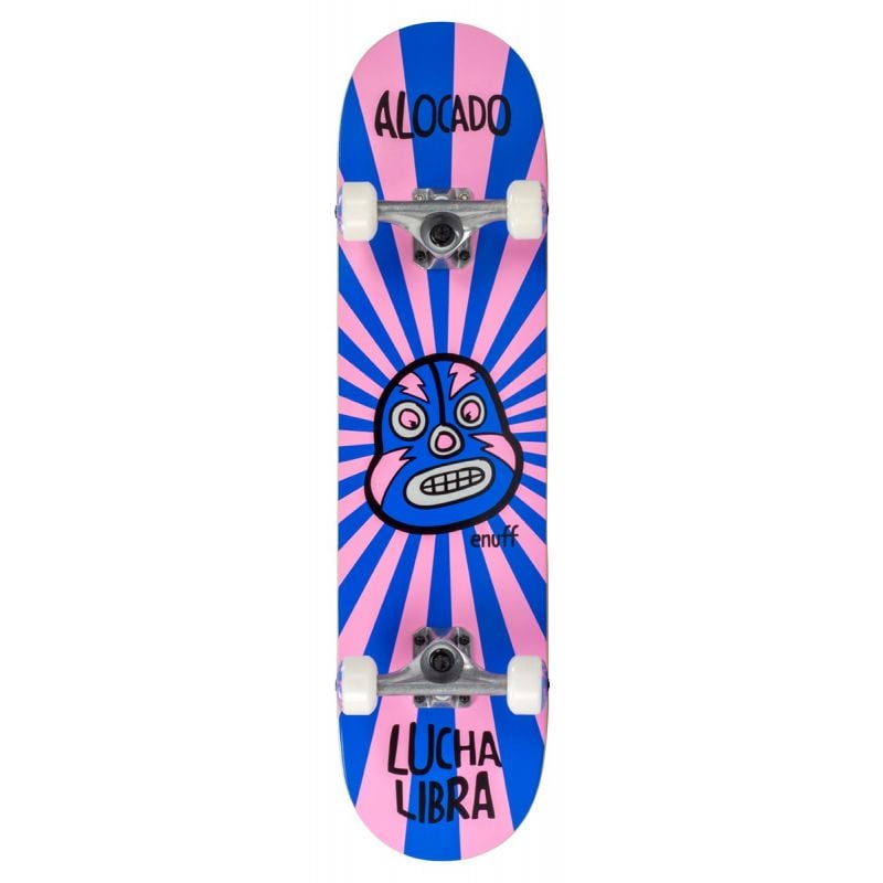 Enuff Lucha Libre Mini 7.25" Complete Skateboard - Pink / Blue