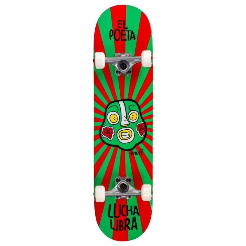 Enuff Lucha Libre Mini 7.25" Complete Skateboard - Red / Green