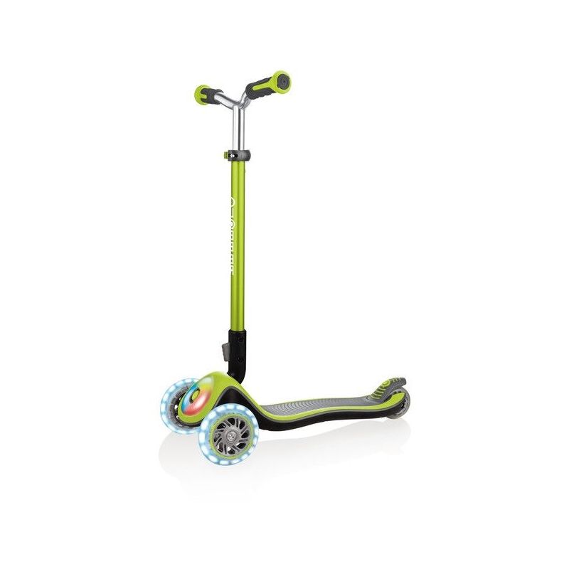 Globber Elite Prime Foldable Scooter w/ LED Wheels - Lime Green