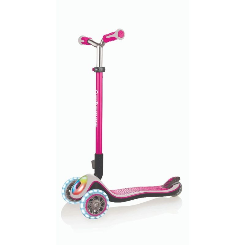 Globber Elite Prime Foldable Scooter w/ LED Wheels - Deep Pink