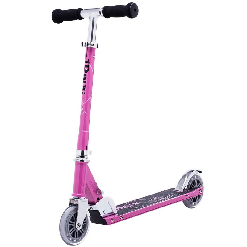 JD Bug Classic Street 120 Pastel Pink Push Foldable Scooter