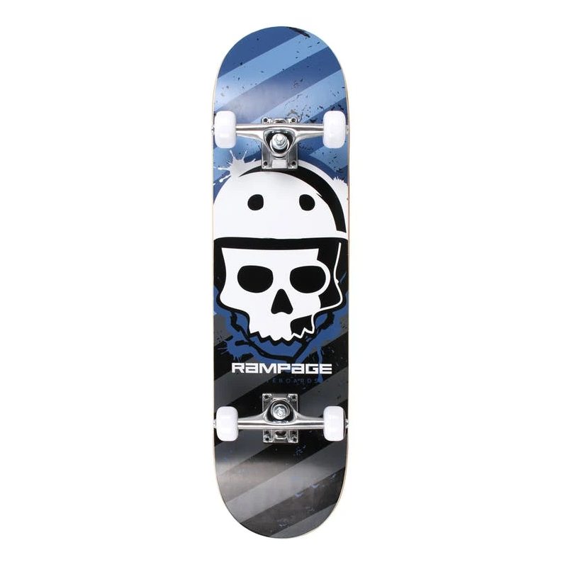 Rampage Bonehead 8" Complete Skateboard - Blue
