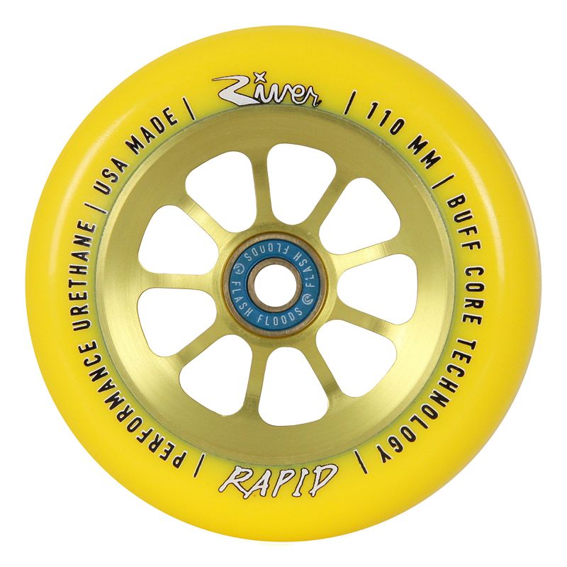 River Glide Sunrise Yellow 110mm Scooter Wheel inc Bearings