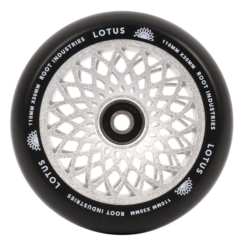 Root Industries Lotus 110mm Scooter Wheel 30mm Wide - Black / Mirror Chrome