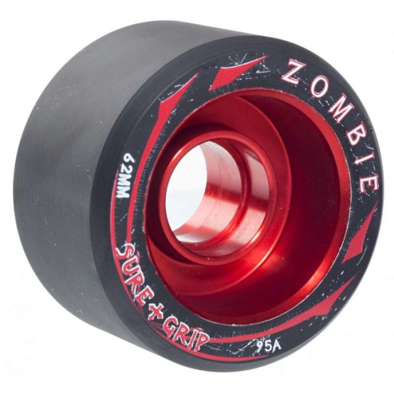 Sure grip Zombie Red Mid Quad Derby Wheels 62mm 95A x4