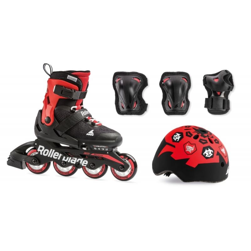 Rollerblade 2019 Cube Inline Skates & Protection Pack - Black / Red