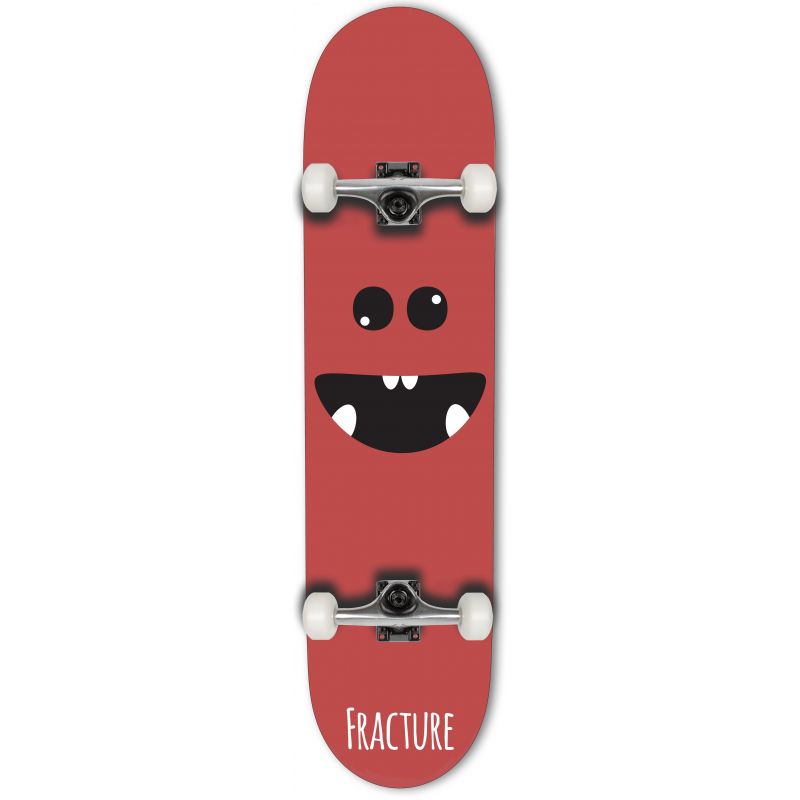 Fracture Lil Monsters Series Complete Skateboard - Red 8"