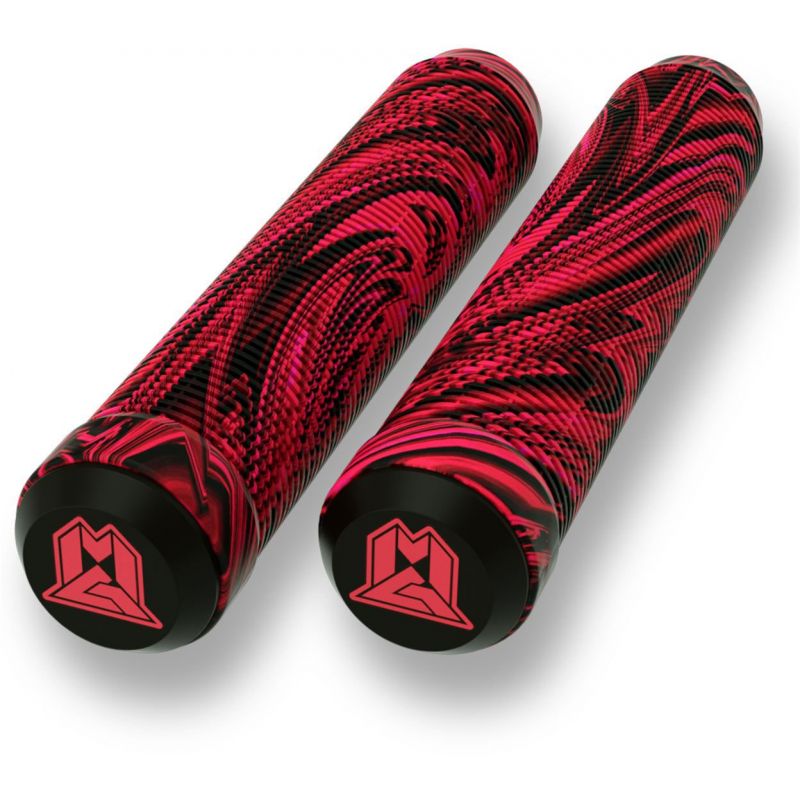 Madd MGP 180mm Swirl Grind Scooter Grips - Red / Black