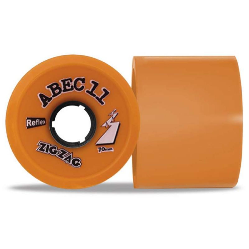 ABEC 11 Retro ZigZags 70mm Orange Longboard Wheels x4