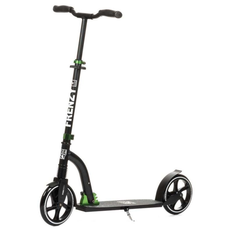 Frenzy 205mm Black / Green Suspension Folding Commuter Scooter