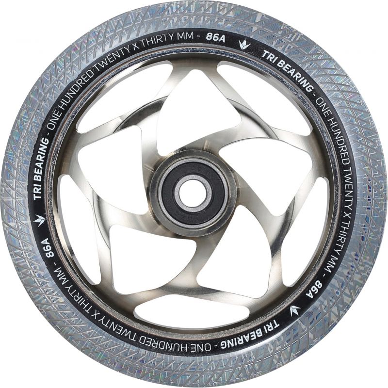 Blunt Envy Tri-Bearing 120mm X 30mm Scooter Wheel - Chrome / Clear