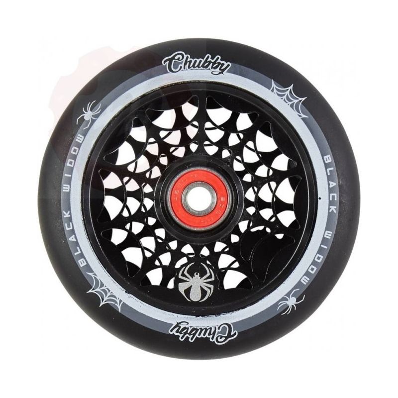 Chubby Black Widow 110mm Scooter Wheel - Black inc. ABEC 9 Bearings