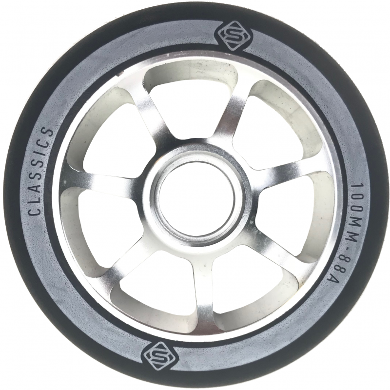 Skates Classic 100mm Scooter Wheel – Silver Polished Chrome