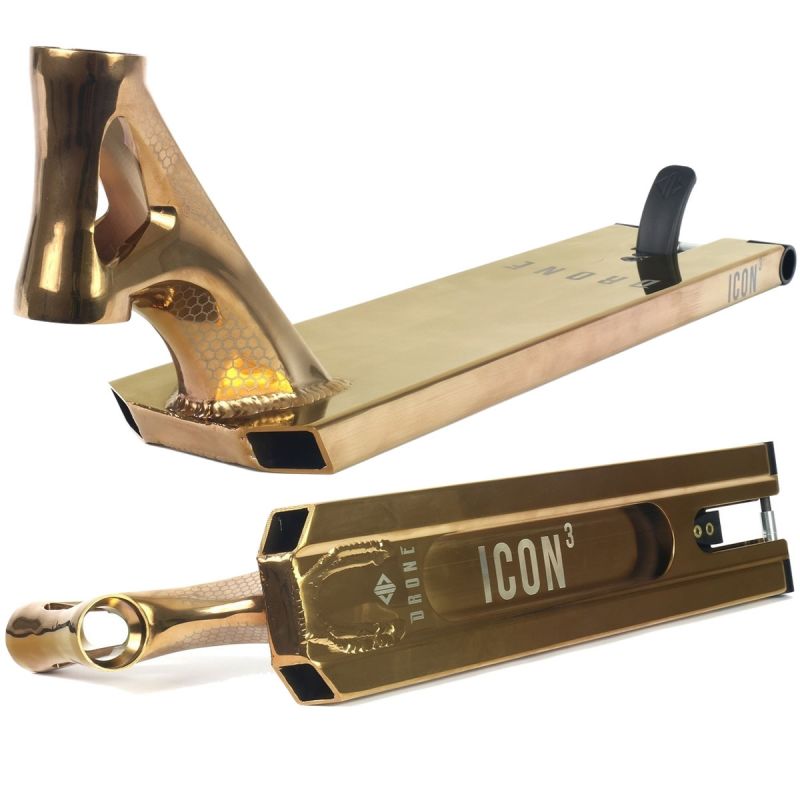 Drone Icon 3 Hybrid Rose Gold Pro Stunt Street Scooter Deck - 20.5" x 4.75”