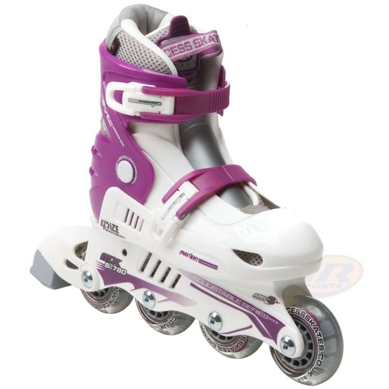 Xcess Skates MX S780 Adjustable White Lilac Inline Skates / Rollerblades