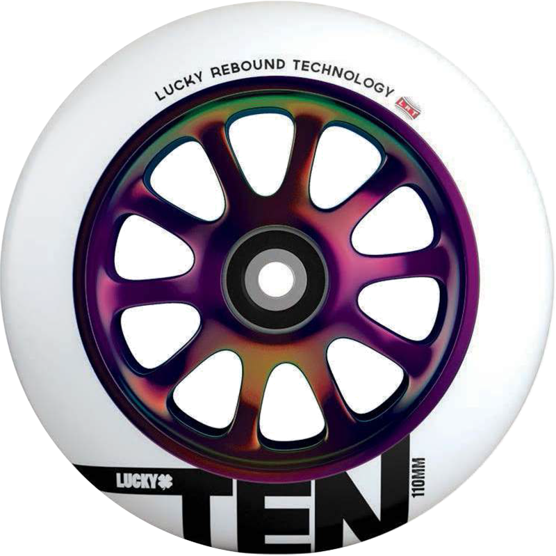 Lucky Ten 110mm Scooter Wheel - White / Neochrome