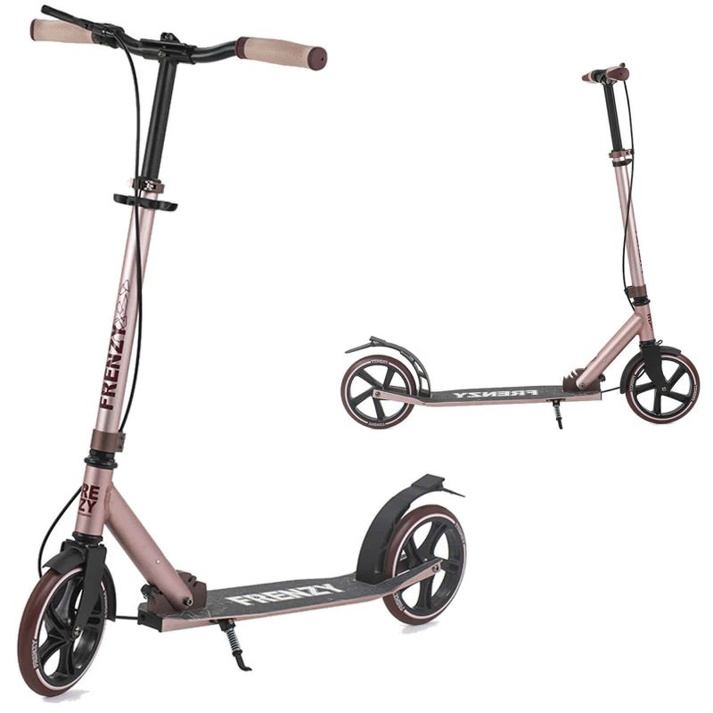 Frenzy 205mm Dual Brake Plus Rose Gold Folding Commuter Scooter