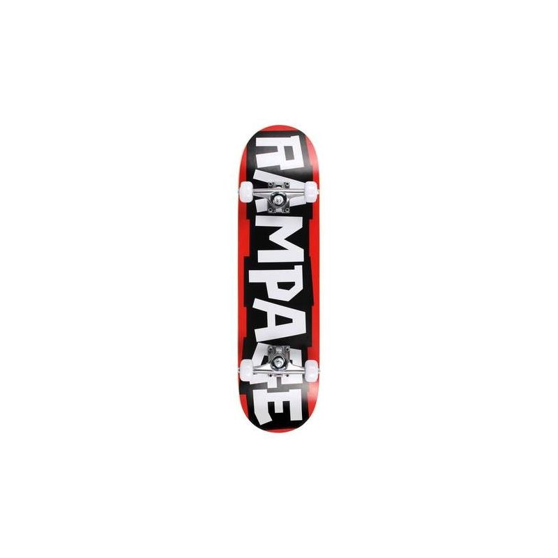 Rampage Block Logo 7.75" Complete Skateboard - Red / Black