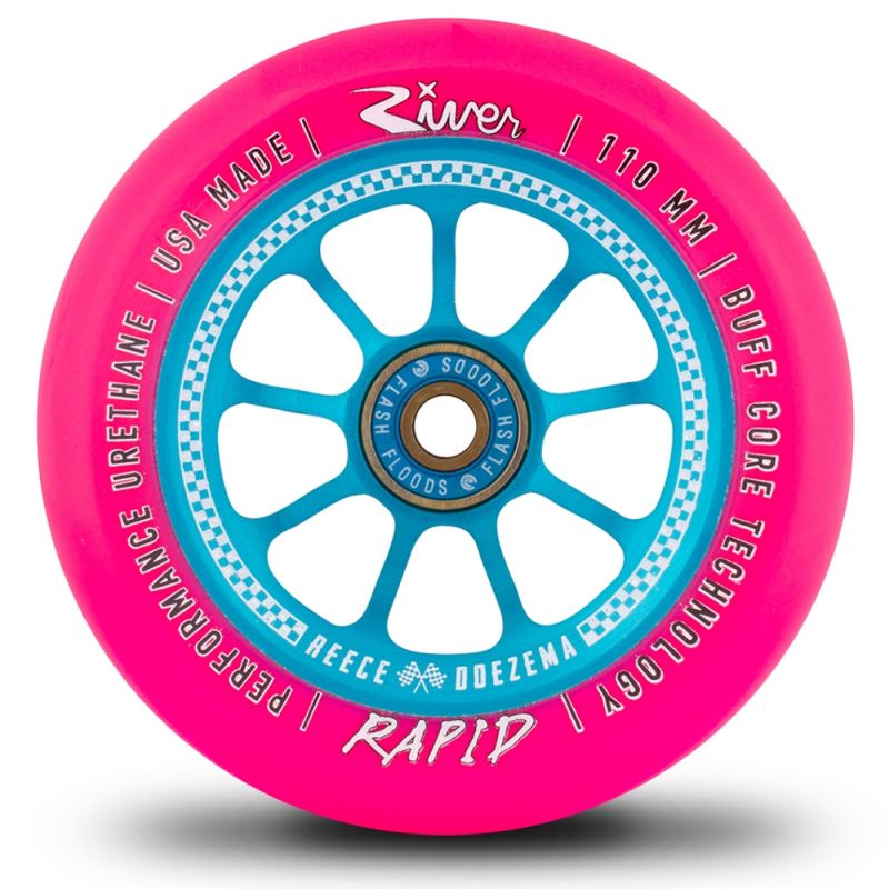River Rapids Reece Doezma Signature Pink / Blue 110mm Scooter Wheel inc Bearings