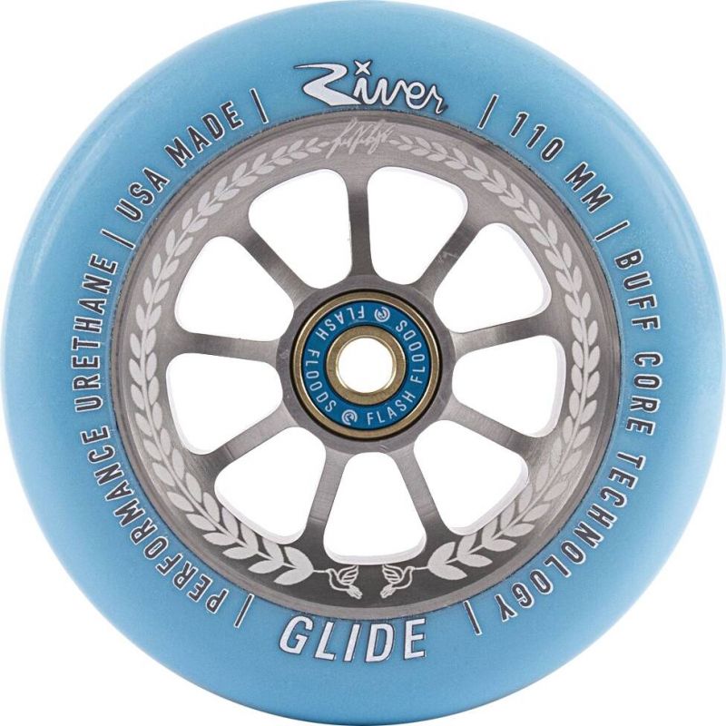 River Glide Juzzy Carter Serenity Blue Silver 110mm Scooter Wheels