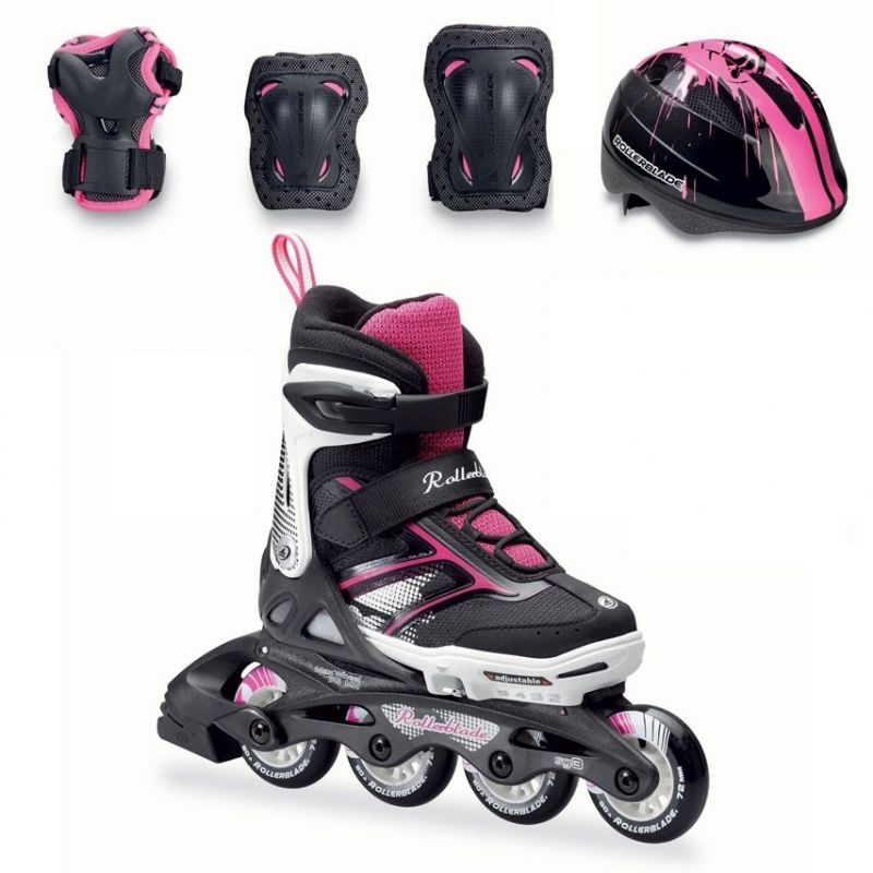 Rollerblade 2016 Cube Inline Skates & Protection Pack - Black / Pink