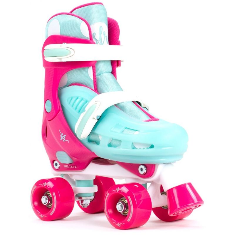 SFR Hurricane II Adjustable Quad Roller Skates - Pink / Blue